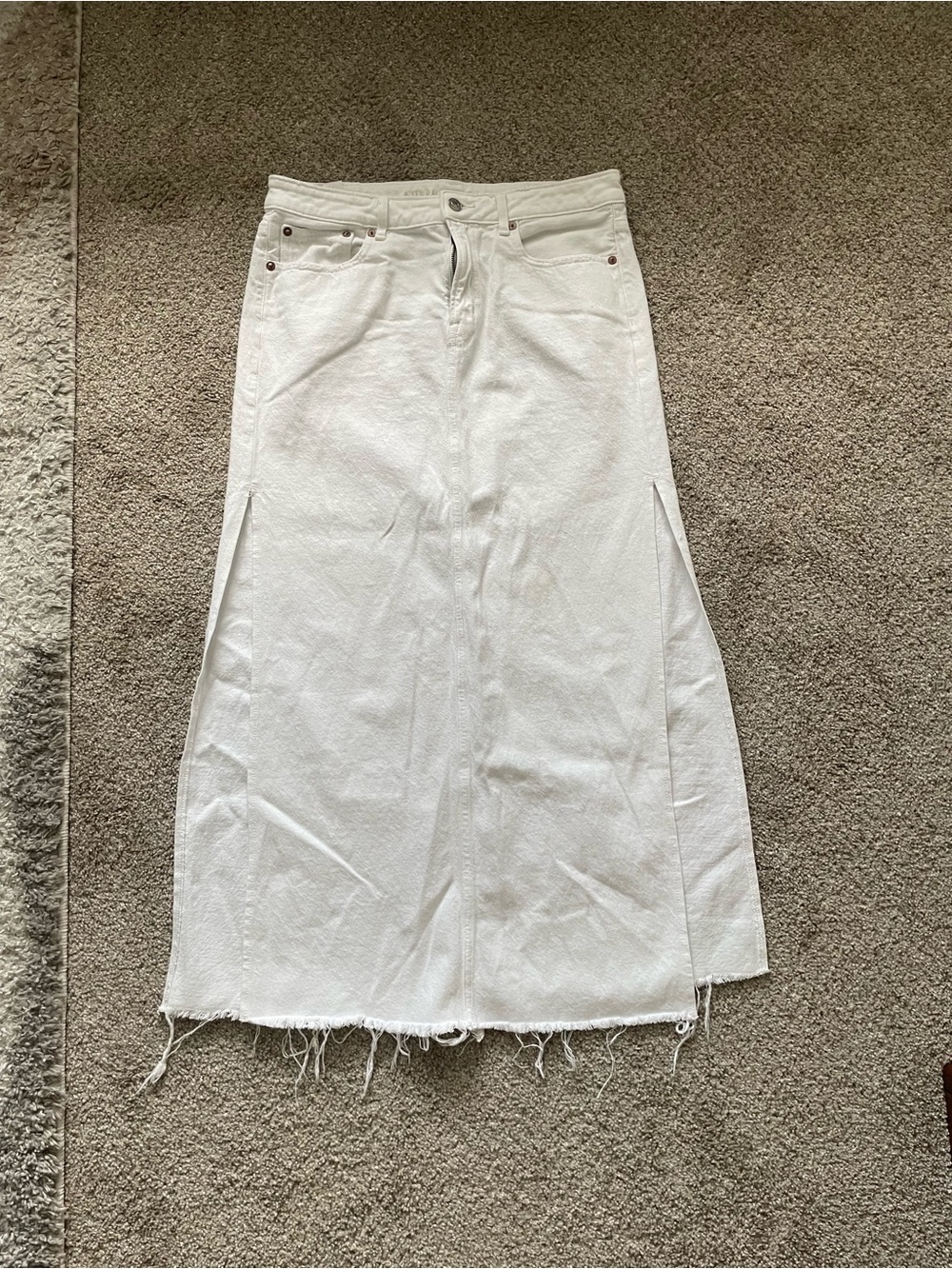 American Eagle Outfitters White Denim Maxi Skirt